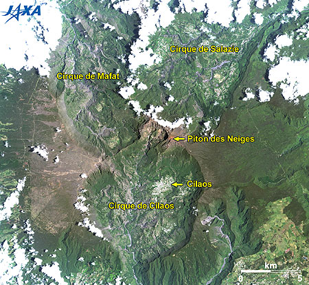 Enlarged Image of Calderas Surrounding Piton des Neiges