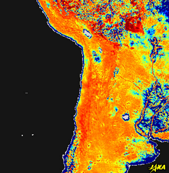 Soil moisture content image from AMSR-E