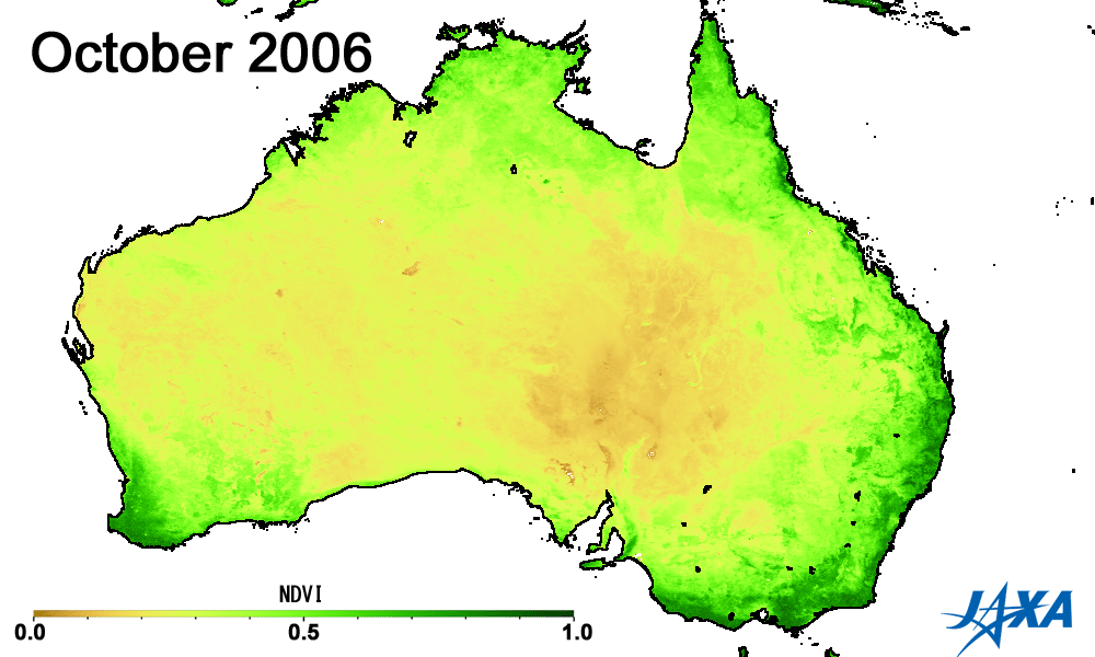 オーストラリアの植生指数(2006年)