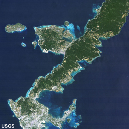 The central region of Okinawa Island.