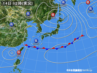 Weather chart around Japan at 3 (UTC) of the same day.