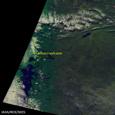 Latest TANSO-CAI image of Plume from Chile's Calbuco volcano: Apr21,2015 path28