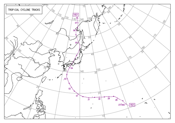 Typhoon 21 Route Diagram