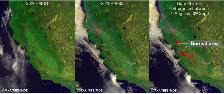 RGB composite images of the west coast observed by 