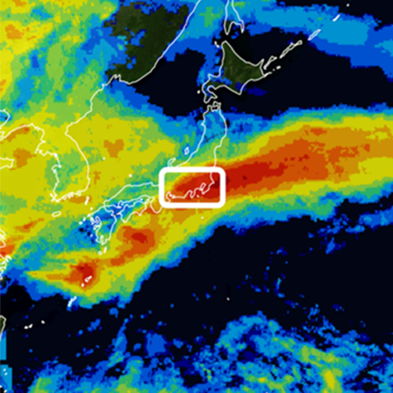 Observation of heavy rainfall in the Tokai and the southern Kanto regions along with an active rainy baiu front thumbnail image