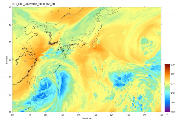 Typhoon Hinnamnor took a complicated track to hit the Nansei Islands<br/>: Features observed in satellite observations and real-time weather simulations thumbnail image