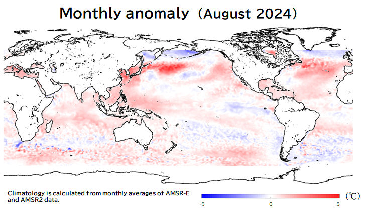 [Quick Report] Global sea surface temperature in August 2024 observed by AMSR2 thumbnail image