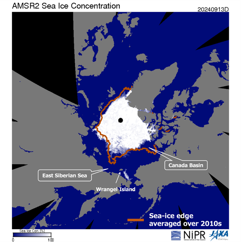 Arctic sea-ice extent reaches annual minimum on September 13, 2024<br/>〜Fifth lowest in the history of satellite observations〜 thumbnail image