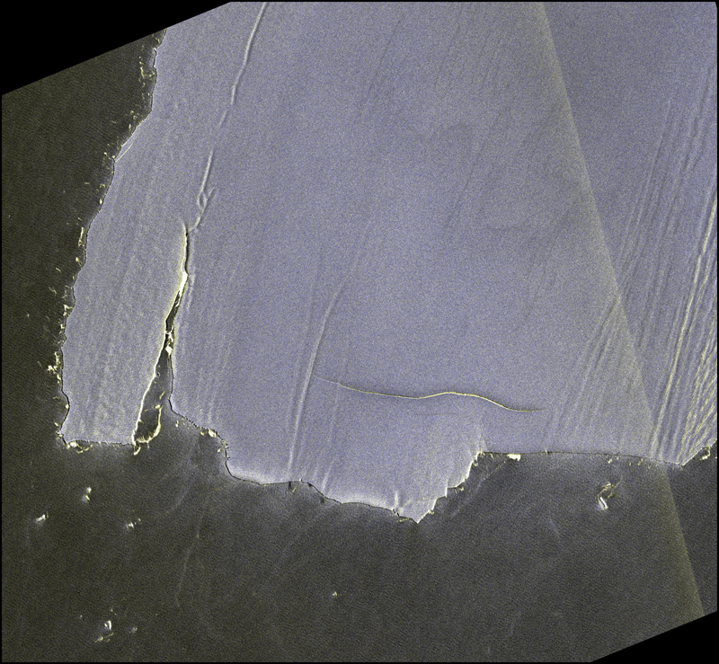 The world’s largest iceberg, A23a, may have hit the continental shelf of South Georgia:<br/>The trajectory of iceberg A23a observed by “GCOM-W”, “ALOS-2” and “ALOS-4” thumbnail image