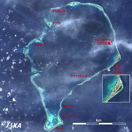 フナフチ環礁の拡大図