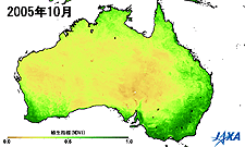 オーストラリアの植生指数(2005年)