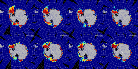 AMSR-Eが観測した2003年から2010年までの南極海の氷の変動