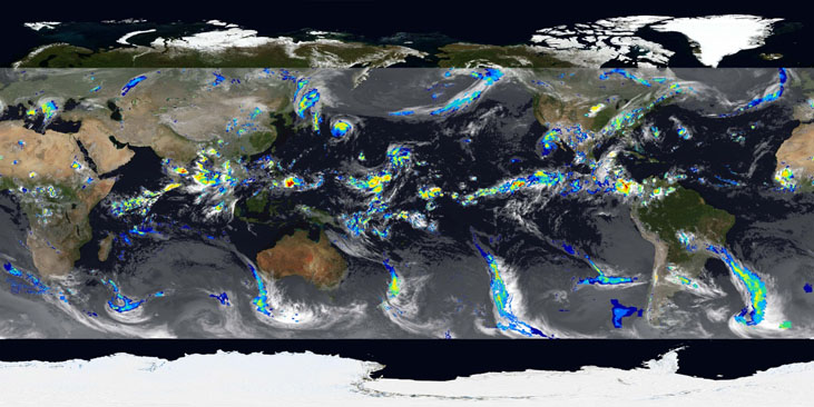 2015年9月10日9時（日本時間）の全球合成降水マップ（GSMaP）