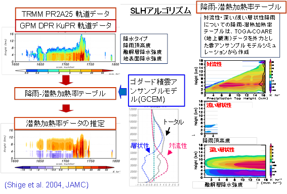 DPR潜熱（Spectral Latent Heating Algorithm; SLH）アルゴリズムの処理フロー