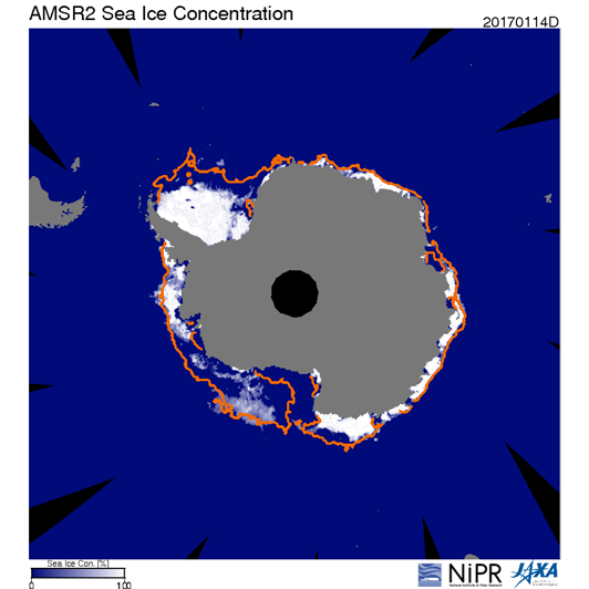 南極海氷の分布