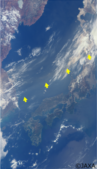 「しきさい」搭載のSGLIによる2018月3月29日の日本周辺の観測データから作成したカラー合成画像