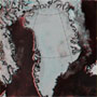 「しずく」が捉えたグリーンランド氷床表面の全面融解 サムネイル画像