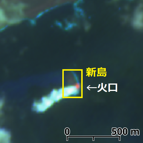 硫黄島南岸に出現した新島の衛星観測（第1報） サムネイル画像